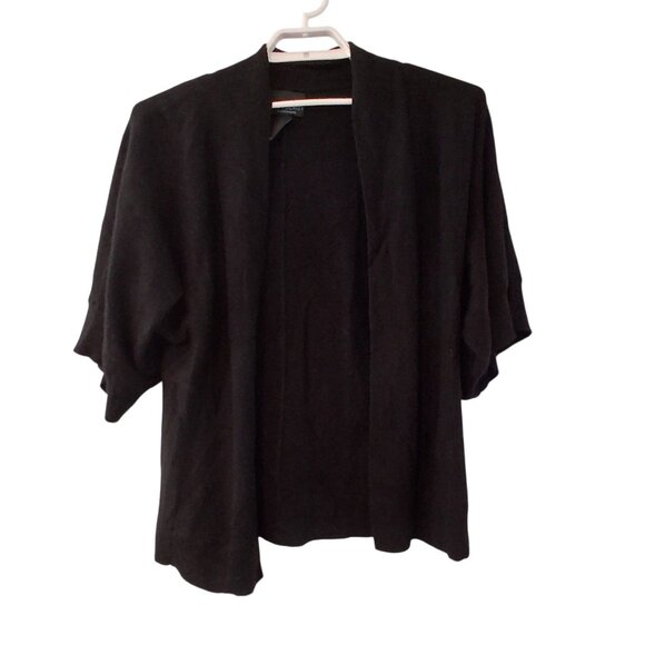 Cynthia Rowley nwt cardigan sweater womens Medium black 100% cashmere short slv - Picture 1 of 6